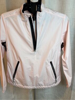 Nike Light Pink Half-Zip Ski Jacket with Black Trim
